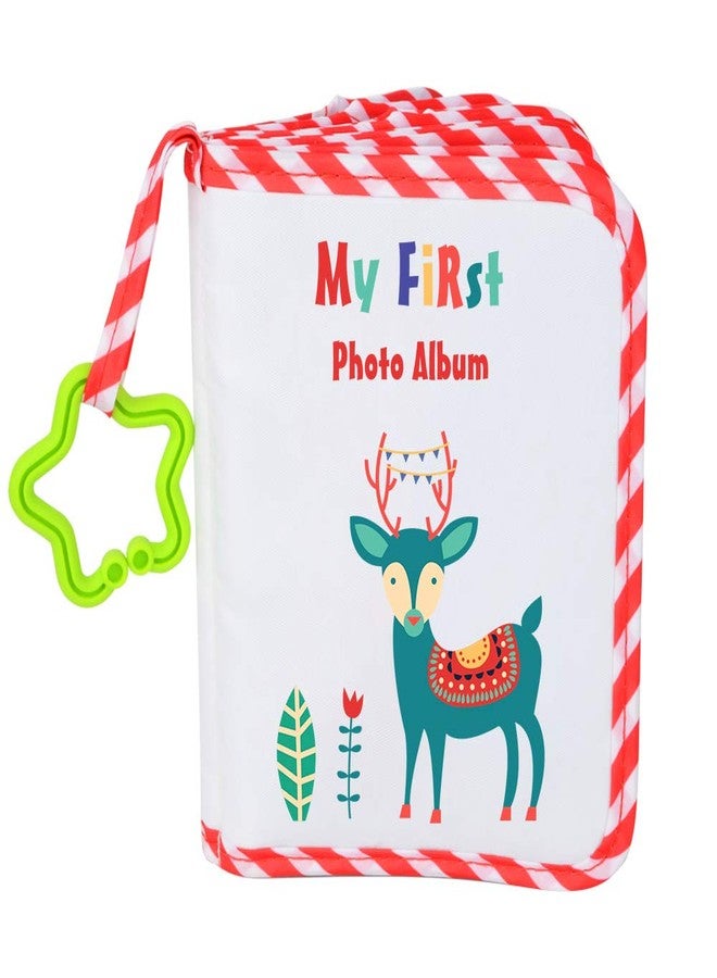 AUVCAS Baby Photo Album Soft Cloth Photo Book First Year Memory Album Shower Gift for Babies Newborns Toddlers & Kids, Holds 4x6 Inch Photos.(Red) - Image 1